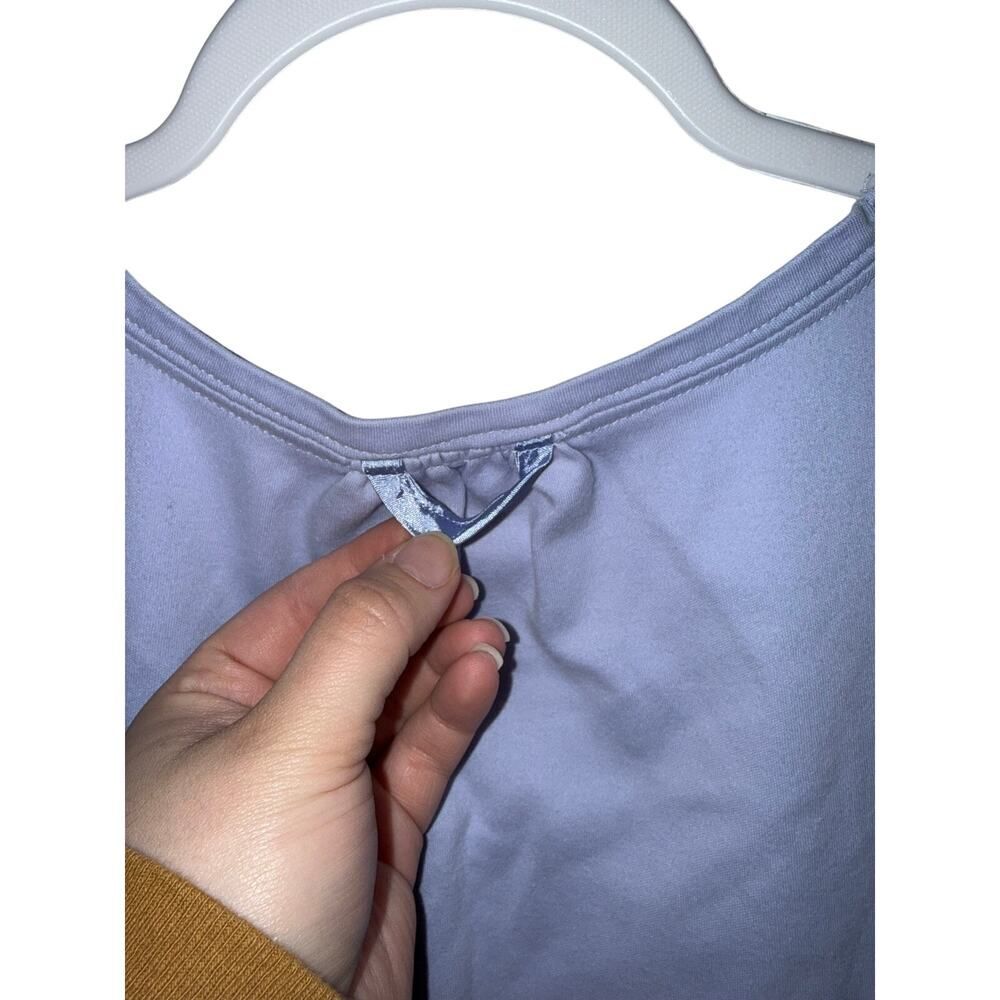 Lands' End Lavender Cotton Pleated Scoop Neck Top M - Picture 6 of 8